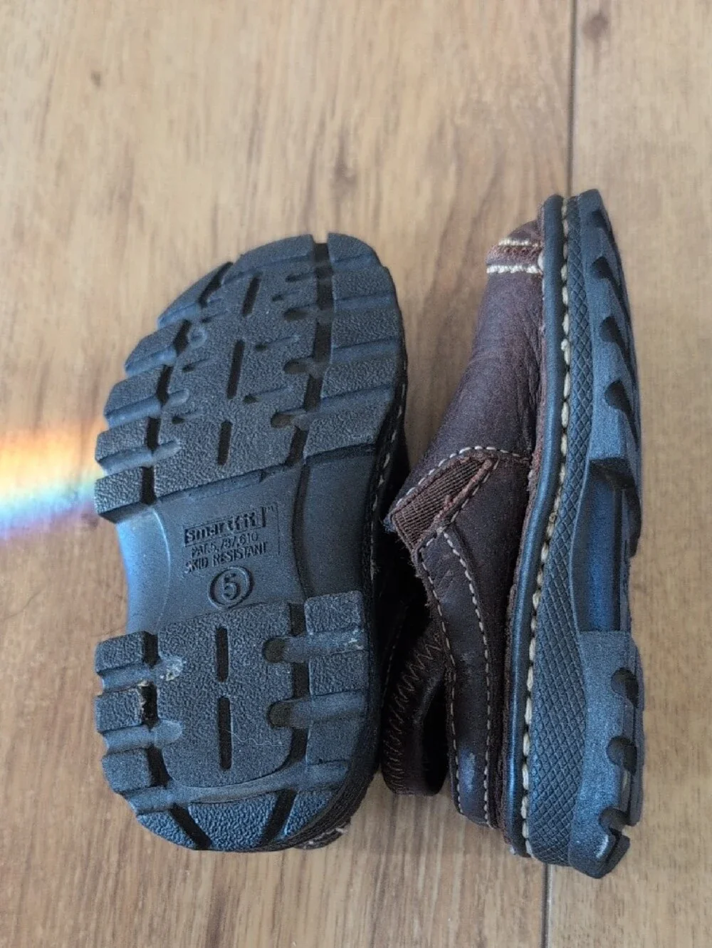 Smart Fit Kids Dark Brown Leather Moccasin Clogs